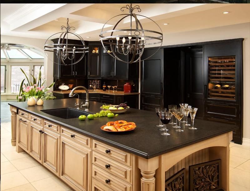 Solid Surface Natural Stone Polished River White/Swan White/ Santa Cecilia Black Granite Counter Top for Hotel, Home Kitchen