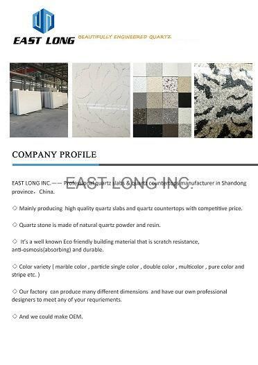 Black Marble Color Artificial Quartz Stone for Countertop