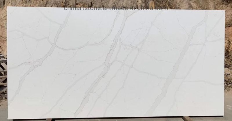 Artificial Sintered or Quartz Stone Calacatta White Slab Countertop