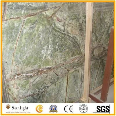 Natural Polished Tropical Rainforest Green Marble Slabs for Countertops, Tiles