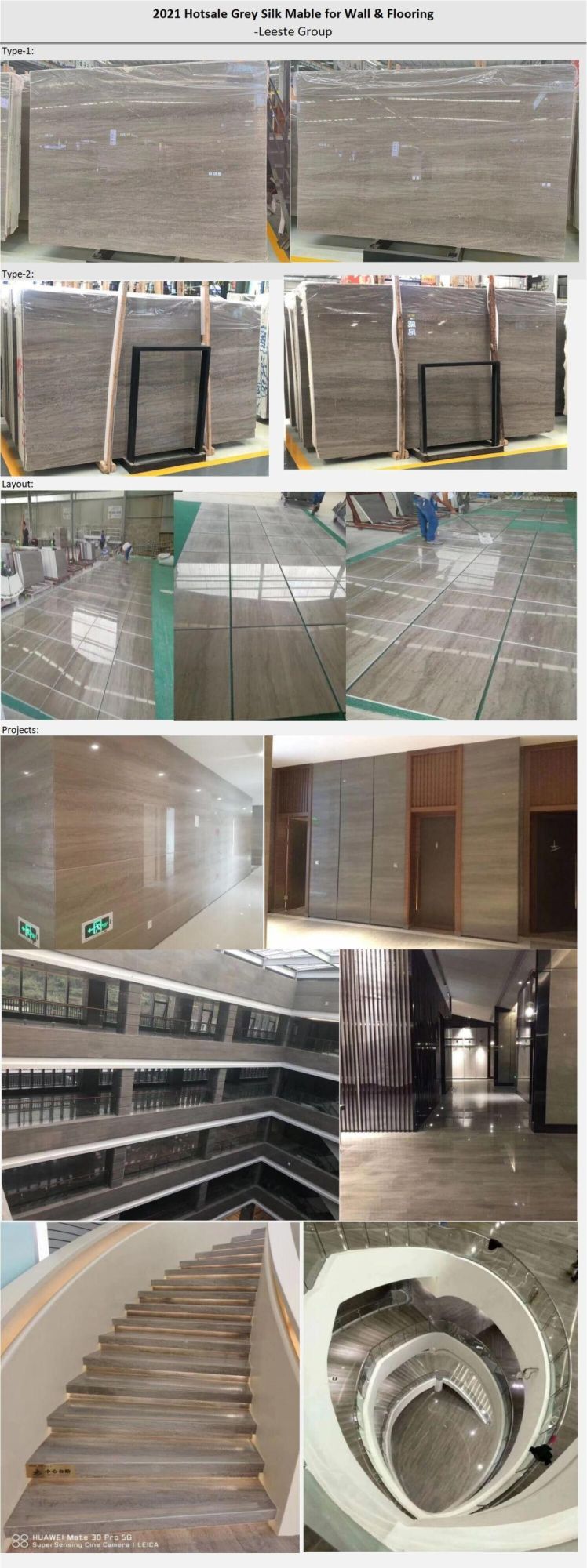 Big Quantity Silk Grey Marble with Competitive Price