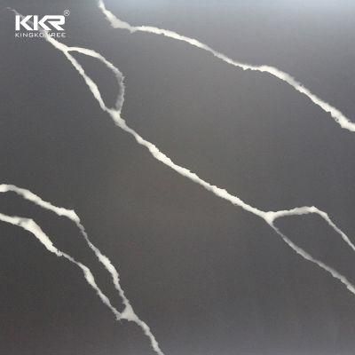 Calacatta Black Marble Look Solid Surface in Artificial Stone Faux Marble Slabs