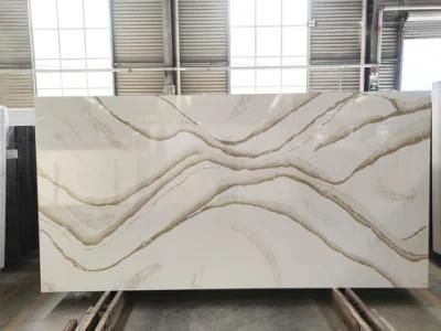 White Artificial Quartz Stone Slab with Beautiful Veins