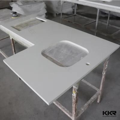 White Solid Surface Vanity Top for Hotel Bathroom