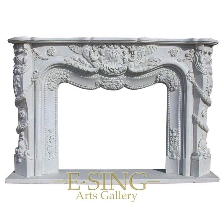 High Quality Natural White Marble Fireplace Surround Fireplace Mantel Greek