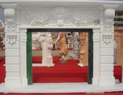 Natural Stone Marble Hand-Carved Mantel Hearth Fireplaces