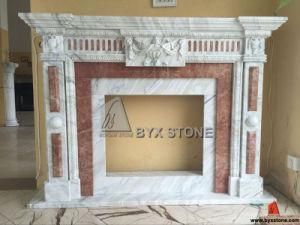 Cararra White Marble Carving Fireplace for Home Decoraction