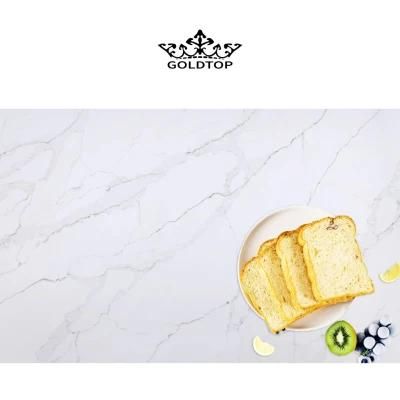 Chinese Ornament Artificial Stone Polished/Honed Surface Kitchen/Bathroom Countertop Calacatta Leon Quartz for Home