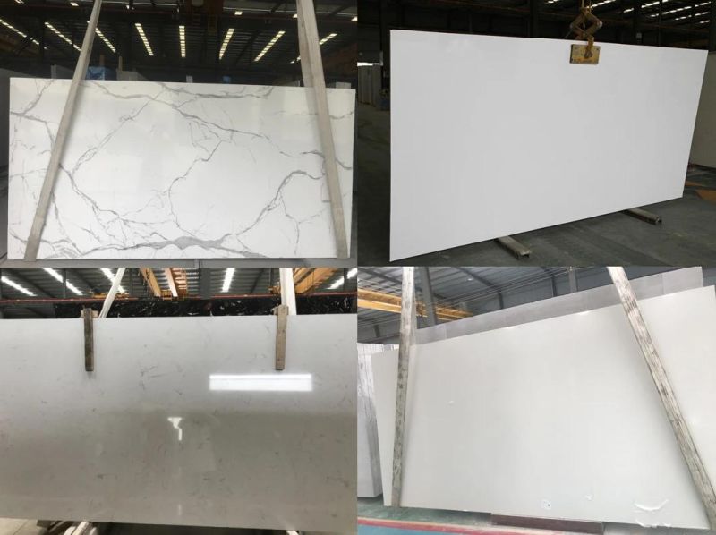Factory Cheap Pure White Engineered Stone Slab Polished Countertop Benchtop