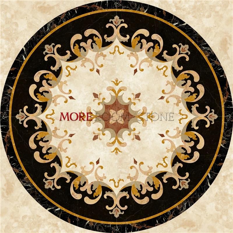 European Classical Water Jet Marble Medallion Floor Design