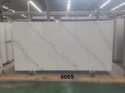 Calacatta Quartz Stone Slab Used for Kitchen Countertops