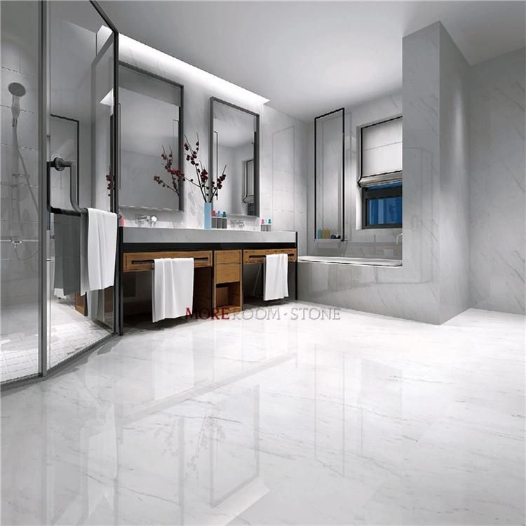 Astion White Marble Slab Laminted with Porcelain Tiles