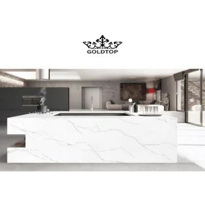 Artificial Stone Polished Factory Price Calacatta Series White Stone Slab Quartz Floor/Cabinet/Wall Tiles/Vanity/Countertop