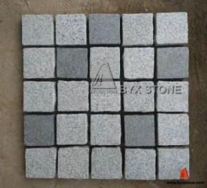 Light Grey Mixed with Dark Grey Granite Cobble