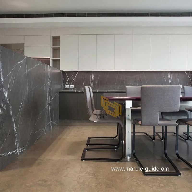 Natural Polished Petra Dark Gray Marble Stone Tile/Slab for Kitchen/Wall/Bathroom/Flooring/Vanity Top