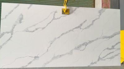 Calacatta Marble Look Artificial Quartz Stone for Kitchen Countertop and Table Top