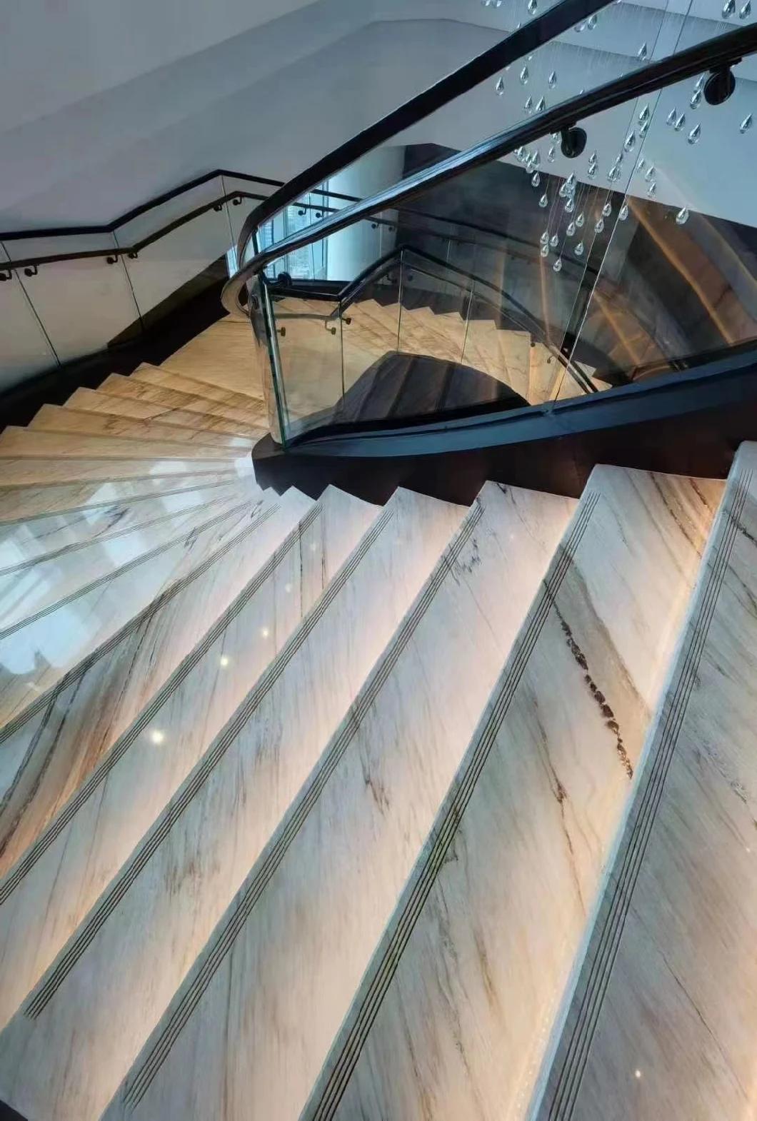 Natural Stone Stair Step of Palissandro Bule/Palissandro White