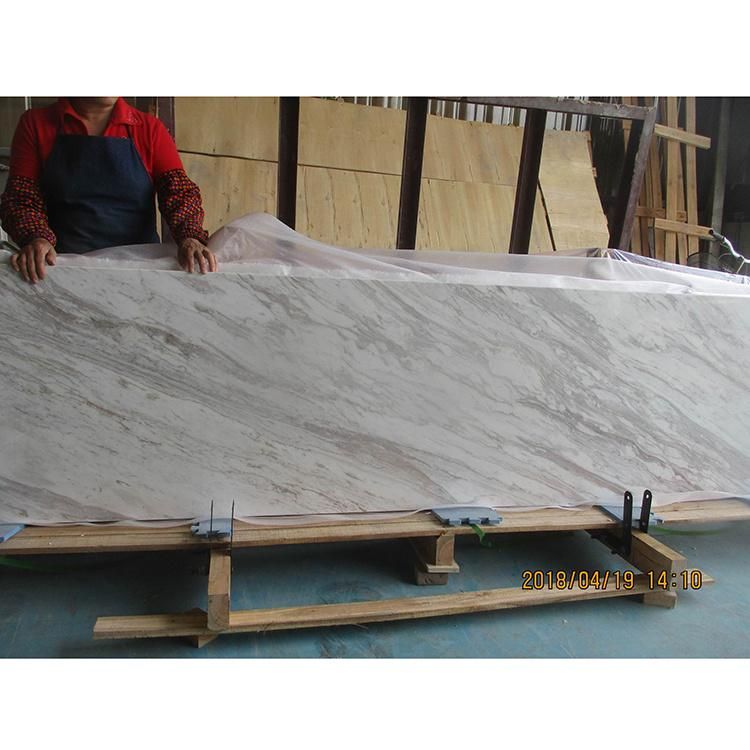 6 Seater Stone Work Countertop Volakas White Marble Modern Table