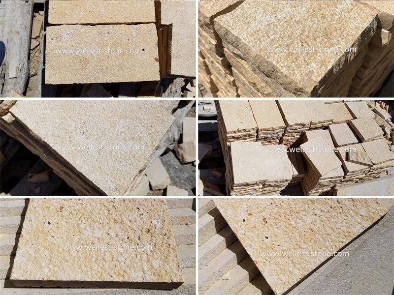 Wholesale Good Price Natural Yellow Limestone Wall Cladding Stone Tile, Stacked Stone Veneer