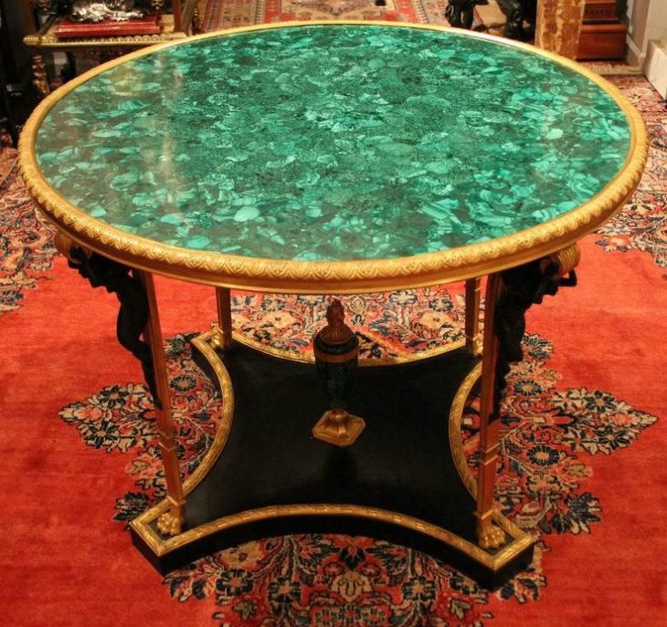 Royal Malachite Green Side Table Luxury Furniture