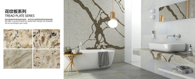 Artificial Quartz Stone Fish Belly White Series Customized Building Material with High Quality and Mature Production
