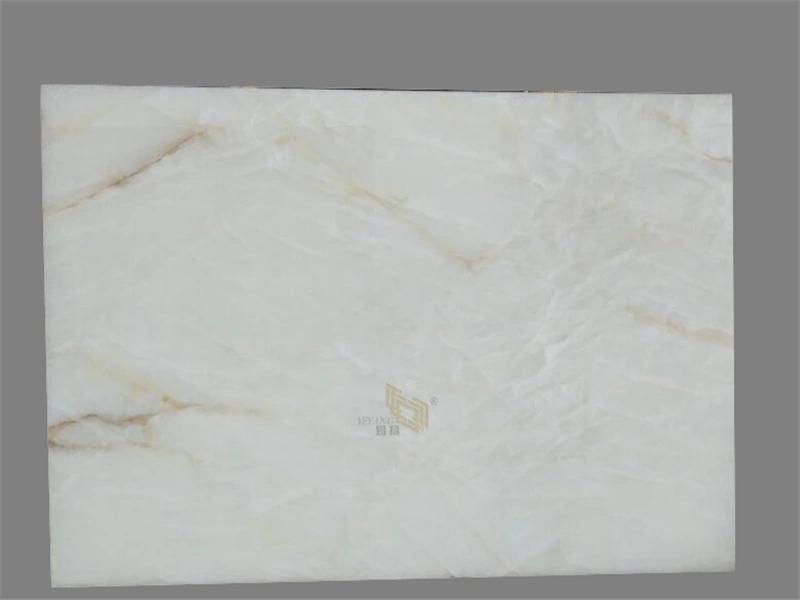 Gold/Golden Onyx Slab/Tile Natural White Jade Onyx Marble Polishing Stone Slab