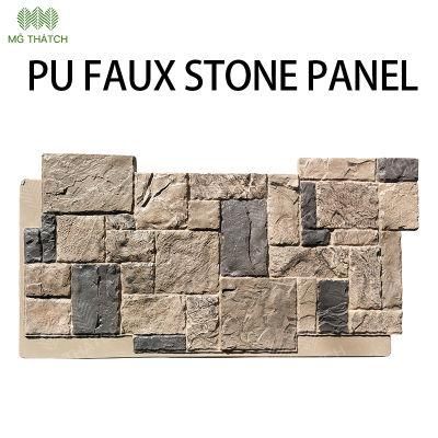 Multicolor Faux Stone Brick Artificial PU Stone Wall Panel Made by Polyurethane Material