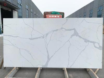 Hot Selling High-Quality Karakata Artificial Quartz Stone Slab with White Background Wall