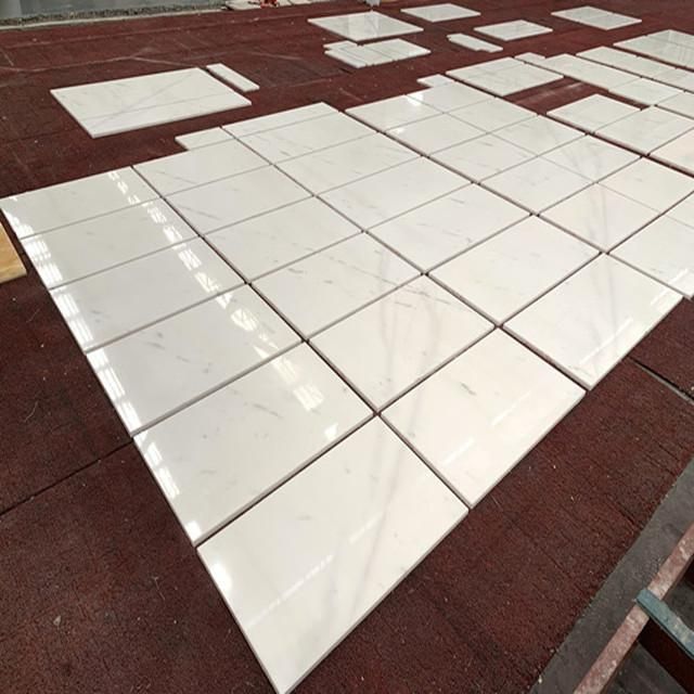 Atlantic White Natural Marble Stone Polished Slabs Cut-to-Size Tiles for Flooring and Wall and Work Tops