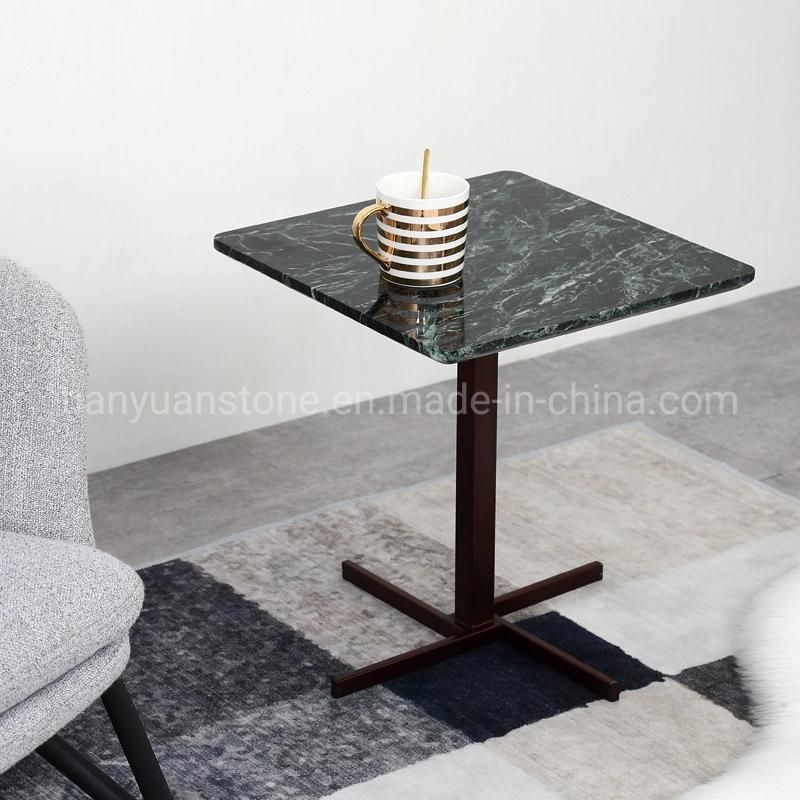 Modern Metal Rectangle Console Table with Marble Top