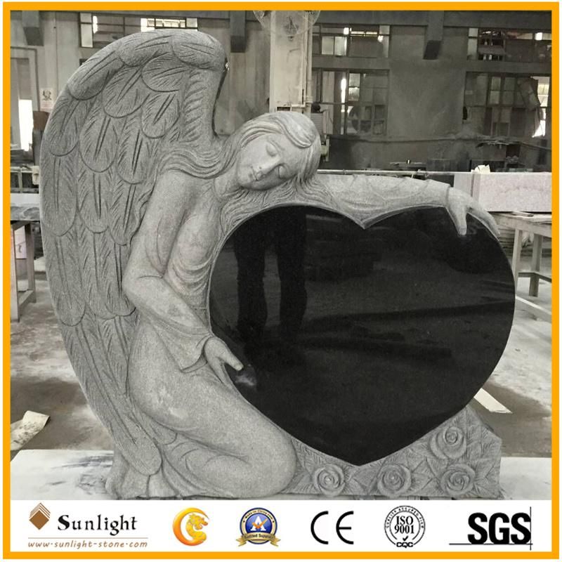 Cheap Black Granite Upright Cemetery Antique Headstones Wholesale for Graves