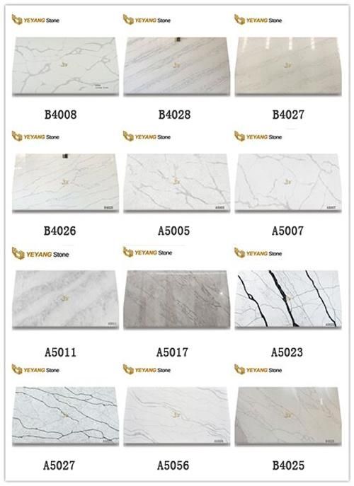 Artificial Quartz Stone Countertops Quartz Slabs for Kitchen/Island/Backsplash/Bathroom/Vanity Countertop Material
