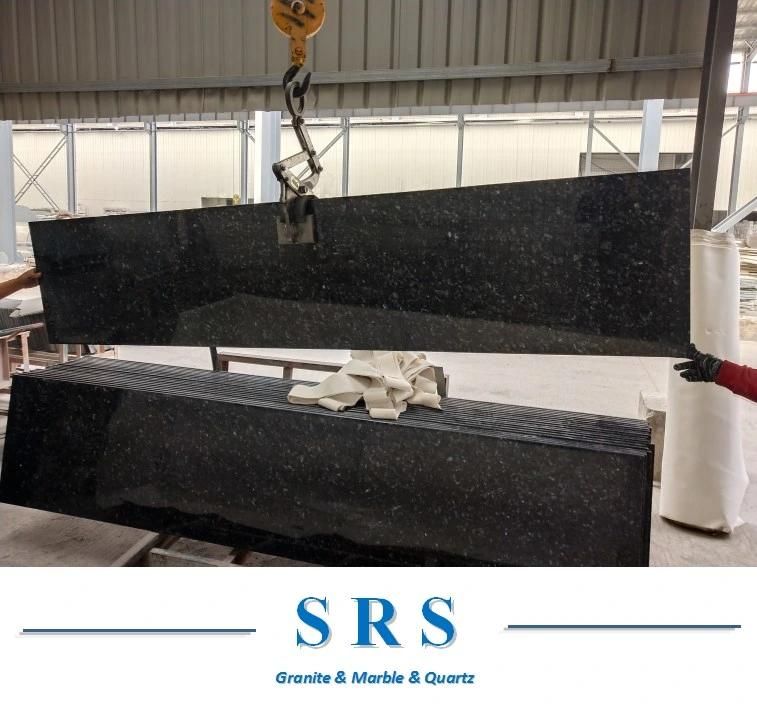 Solid Surface Natural Stone Granite Blue Pearl Granite Countertop with Sraight Nose, Bullnose, Ease Edge