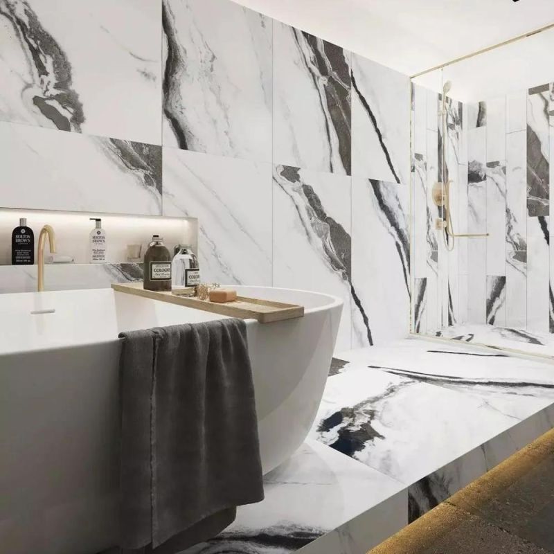Polished Natural China Panda White Marble for Table/Bathroom/Wall/Floor Tile