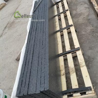 Hot Sales Different Sizes of Anti-Slip Flamed Dark Grey Granite Treads