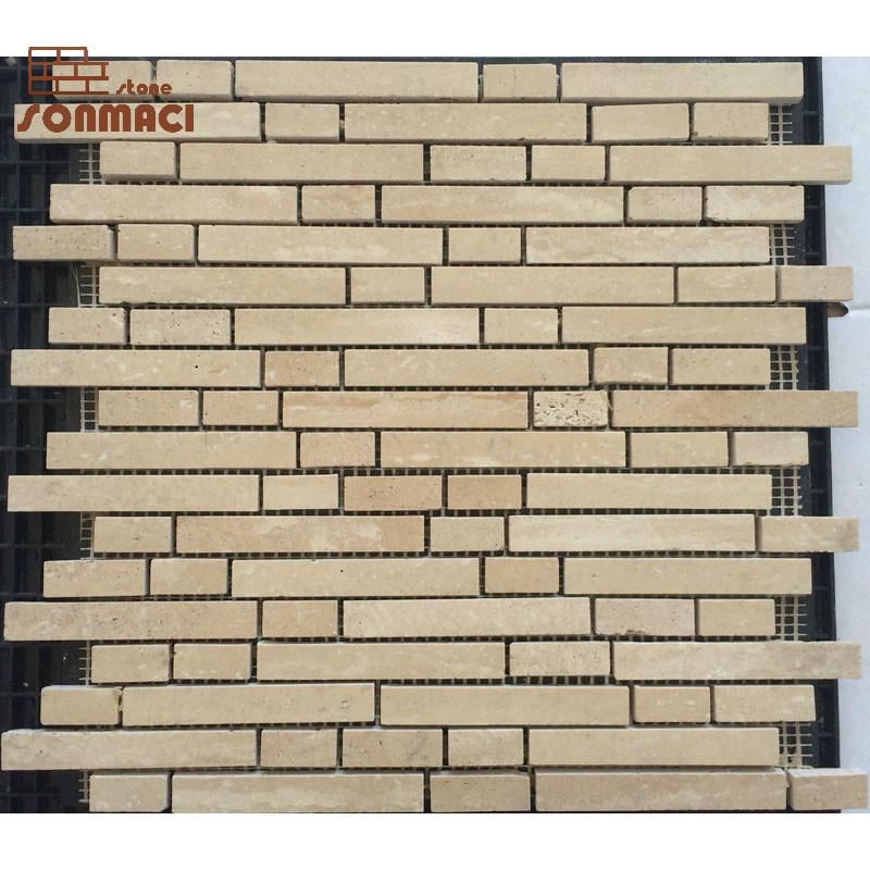 Irregular Arrow Pattern Carrara White Marble Mosaic Tile for Home Decoration