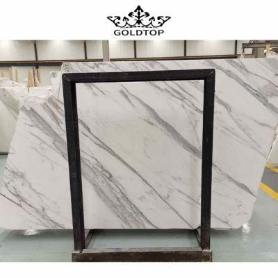 Best Quality Natural Italian Marble Slab Calacatta White Marble Slab with Grey Veins for Sale