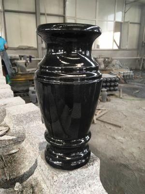 Black Granite Vases for Monument Tombstone Headstone