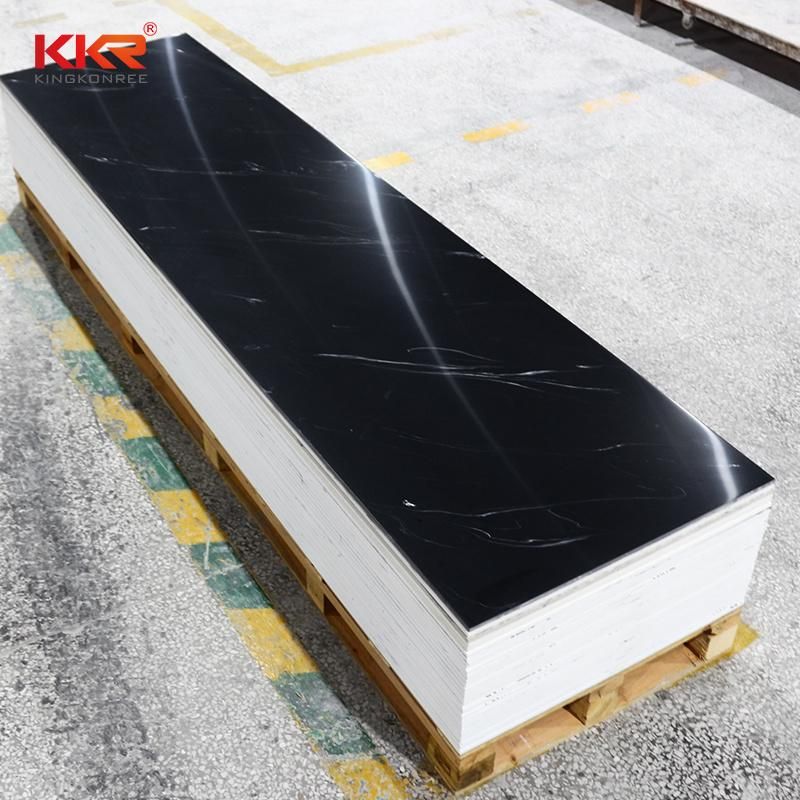 Interior Wall Corian Sheet Black Artificial Marble Korean Marble Acrylic Solid Surface for Shower Panels