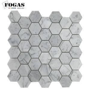 Carrara White Marble Hexagon Tile Mosaic 48X48mm Backsplash