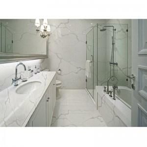 Calacatta Whtie Quartz Flooring and Wall Tiles for Bathroom Projects