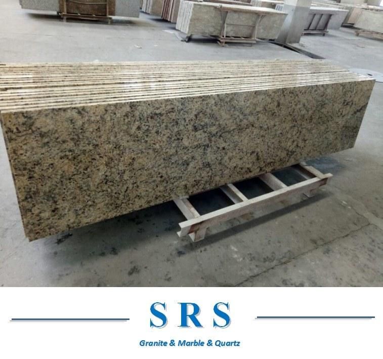 Natural Granite Laminated Full Bullnose Eased Edgesverde Ubatuba Santa Cecilia Granite Countertop for Kitchen Design