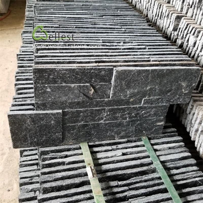 Factory Price Z Shape Charcoal Quartzite Thin Tile 15X35