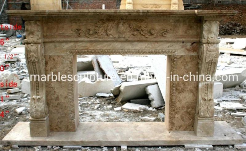 Factory Sale Stone Sculpture Decoration Classic Marble Fireplace (SYMF-046)