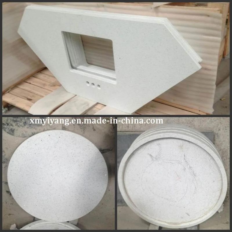 Engineered Stone Cheap Calacatta White Artificial Quartz Stone Countertop/Worktops/Vanity