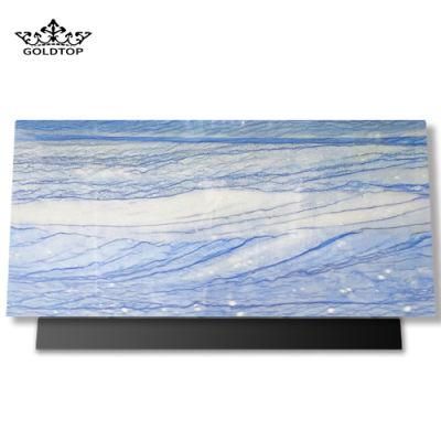 Grateful Polished Romantic Azul Blue Natural Marble for Kitchen Top Decoration