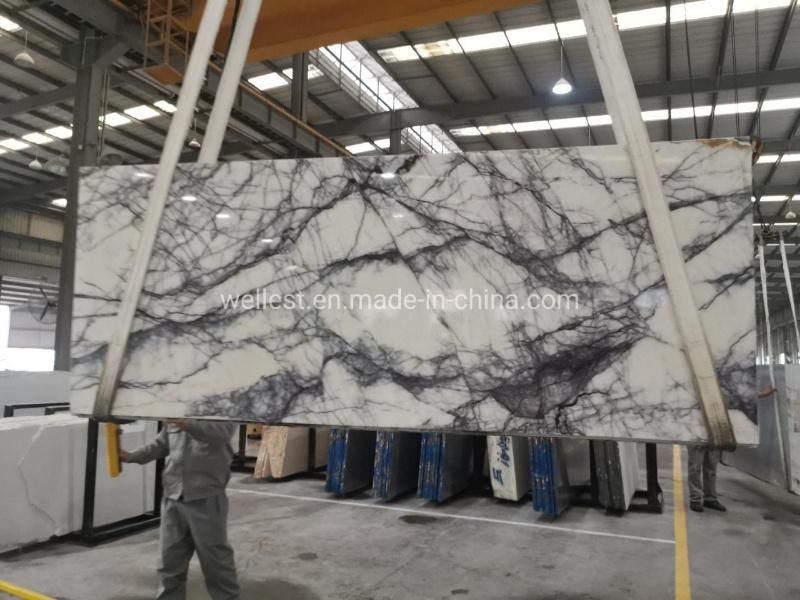 Bookmatched Lilac White Marble Slabs and Tiles