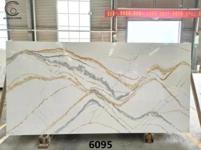 Artificial Calacatta Quartz Stone Kitchen Countertop Artificial Marble Countertop Bar Table