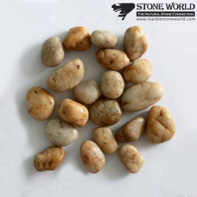 Natural Stone Polished Yellow Cobblestone for Landscape &amp; Garden (RS-005)