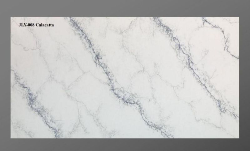 Calacatta Quartz Slab 3200X1600 Big Size Factory Stock Discount Price